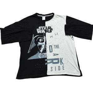Disney Star Wars "The Dark Side" Black and White Long Sleeve T-Shirt, Size. XL